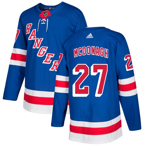 Adidas Rangers #27 Ryan McDonagh Royal Blue Home Authentic Stitched Youth NHL Jersey